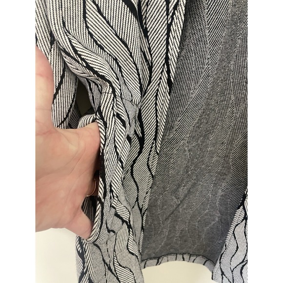 Caroline Rose Jacket Womens M Gray Black Open Front Mid Length Pockets Lagenlook - Picture 4 of 6